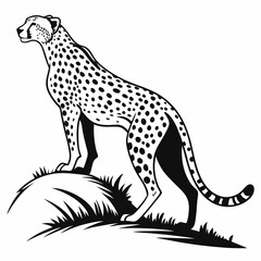 cheetah black silhouette vector