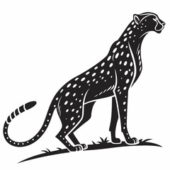 cheetah black silhouette vector
