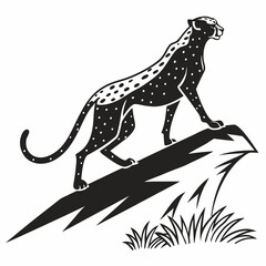 cheetah black silhouette vector