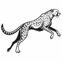 cheetah black silhouette vector