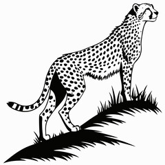 cheetah black silhouette vector