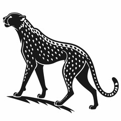 cheetah black silhouette vector