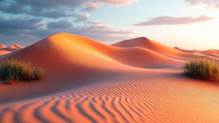 Naklejka premium Desert sunset landscape