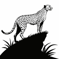 cheetah black silhouette vector
