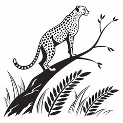 cheetah black silhouette vector