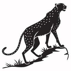 cheetah black silhouette vector