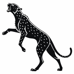 cheetah black silhouette vector
