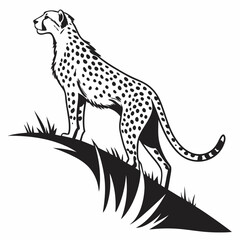 cheetah black silhouette vector