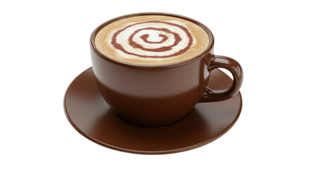 Isolated Latte Macchiato in Brown Cup
