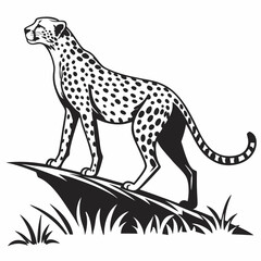 cheetah black silhouette vector