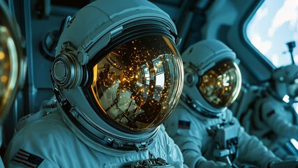 Team of astronauts embarks on AI-assisted space rescue mission during a critical operation
