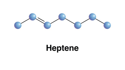 Heptene Higher Olefin. Alkene Formula C7H14. Vector Industrial Print