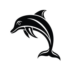 dolphin isolated on white background, Dolphin Illustration Vector, Happy Dolphin Vector Design