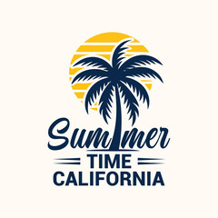 Obraz premium California Beach Summer Typography Vector, California Summer Typography Vector Illustration, California Summer Vibes Typography Illustration