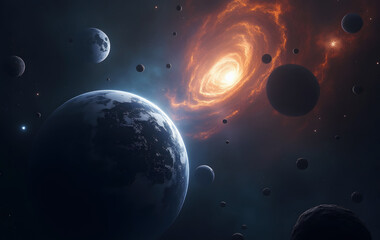 Naklejka premium planet in space