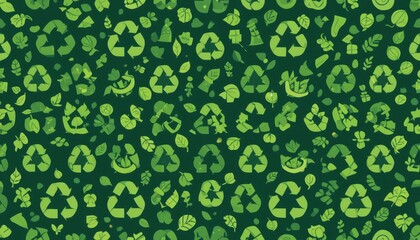 Fototapeta premium Green background urban sustainability and recycling campaign
