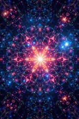 Fototapeta premium Hypnotic kaleidoscope of galaxies, repeating patterns across space , star formation, planetary nebulae