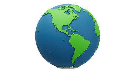 Fototapeta premium Isolated Globe Showing Americas Illustration for Education and Global Awareness
