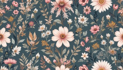 Obraz premium Floral pattern design textile art home decor indoor aesthetic appeal
