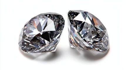 Dazzling Crystal Reflections and Elegance on White Pristine Gemstones with Intricate Facets, Luxurious Shades of Light Precious Jewels Image for Jewelry Ads, Catalogs, Wealth Concepts