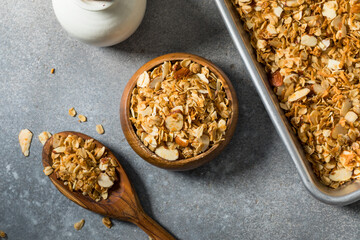 Homemade Organic Dry Almond Granola