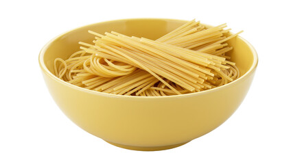 Isolated Spaghetti in Yellow Bowl