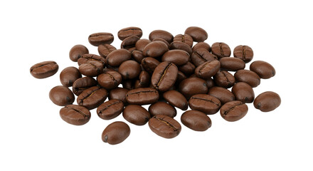 Isolated Pile of Roasted Coffee Beans