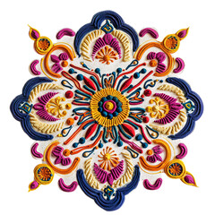 Colorful symmetrical mandala pattern in traditional Indian style