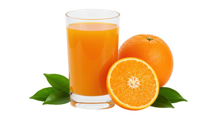 Isolated Orange Juice with Oranges