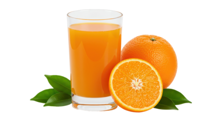 Isolated Orange Juice with Oranges
