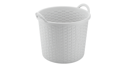 Isolated Empty White Wicker Basket