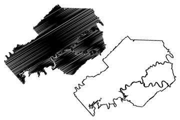 Knox County, State of Tennessee (U.S. county, United States of America, USA, U.S., US) map vector illustration, scribble sketch Knox map