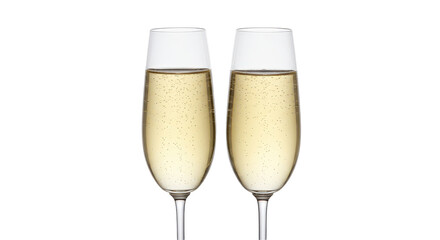 Isolated Pair of Champagne Glasses