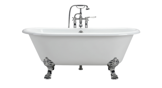 Isolated Classic White Bathtub