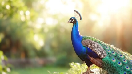Obraz premium Peacock displaying plumage feathers