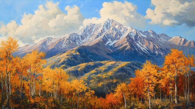Mount Sopris - Colorado Mountain Scenic Landscape with Fall Colors