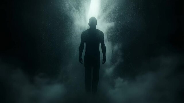Silhouetted person in depression, representing hope amidst darkness and emotional struggle
