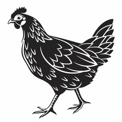 Chicken silhouette black vector