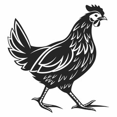 Chicken silhouette black vector