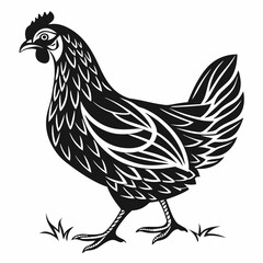 Chicken silhouette black vector