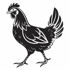 Chicken silhouette black vector