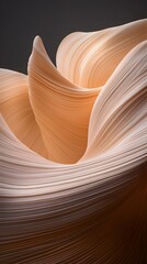 Abstract peach-toned fabric swirls, creating a dynamic and elegant design. Perfect for backgrounds, textures, or artistic projects.