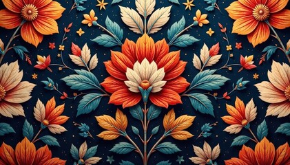 Bold floral damask, rich detailing, classic style , art, decoration, vintage