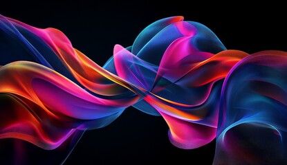 Fototapeta premium Abstract dynamic flowing shapes in vibrant colors. Soft, fluid, and ethereal forms intertwining in a mesmerizing display