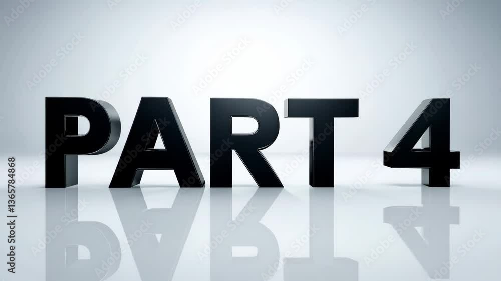 Poster part 4 is written in black letters on a gray background. the letters are outlined in gold. the lette