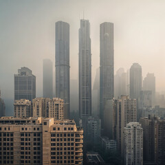 Fototapeta premium three majestic skyscrapers 