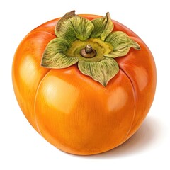 persimmon fruit isolated on white