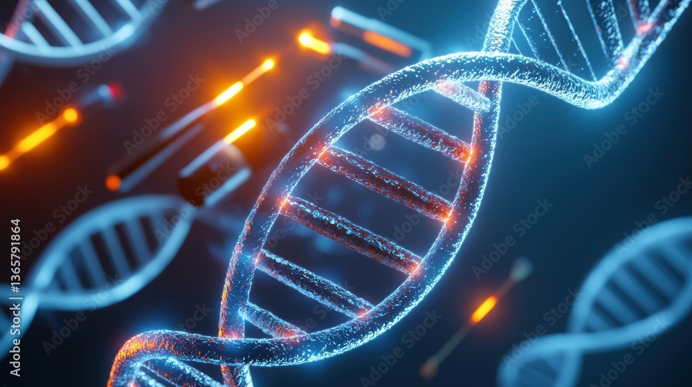 Poster revolutionary dna structure animation virtual lab 3d visualization modern technology close-up geneti