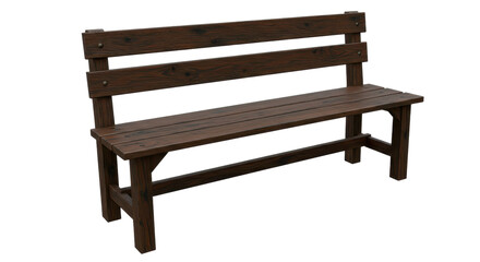 Isolated Wooden Bench