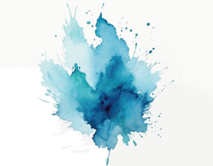Hand Painting  Blue Watercolor Splash Background